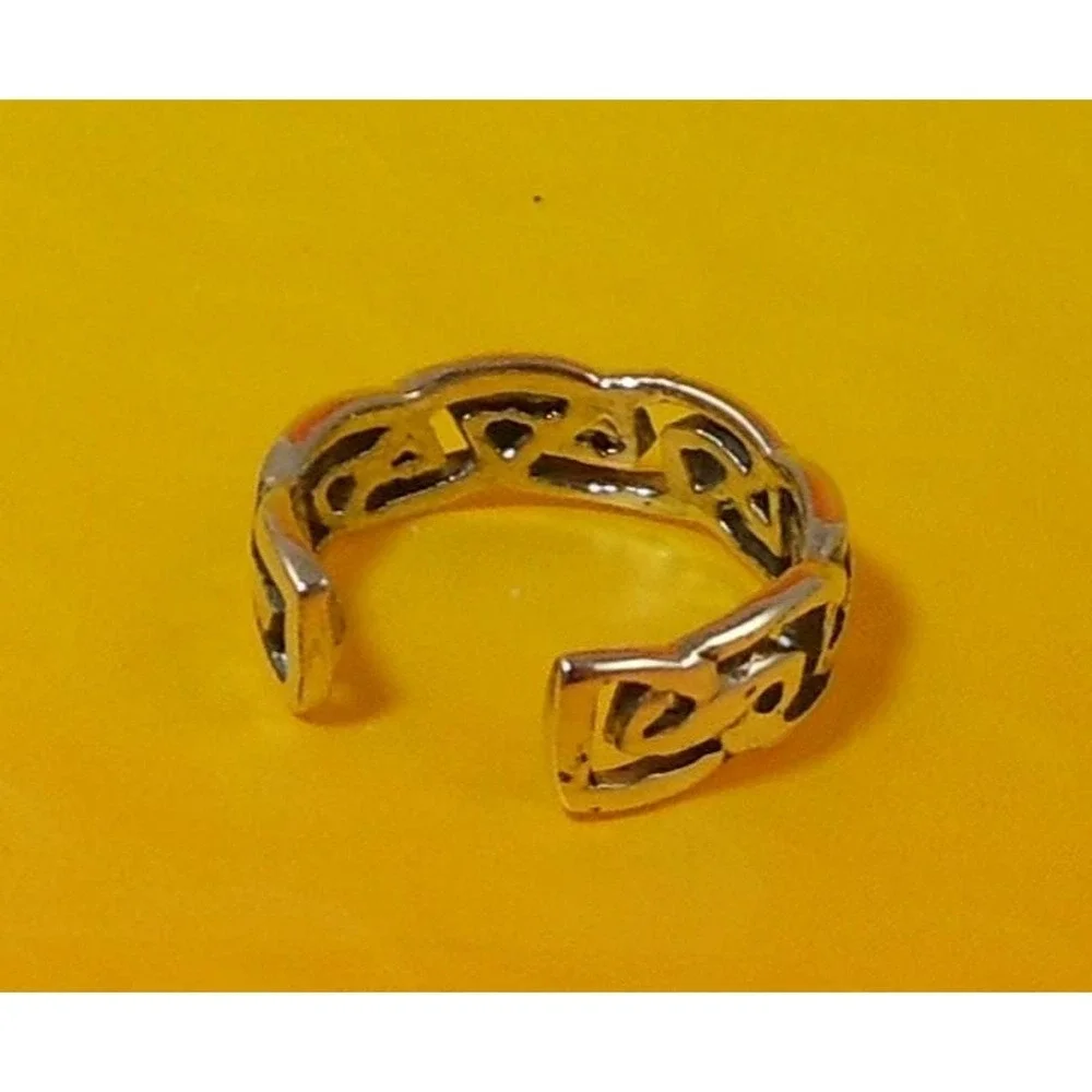 Vintage Sterling Silver Irish Celtic Tribal Weave Toe Ring Handcrafted Unique